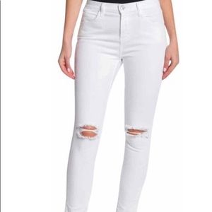 Current Elliot White high waisted distressed Jeans